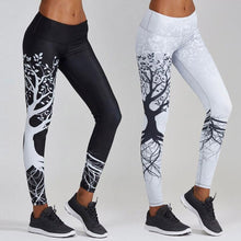 Load image into Gallery viewer, 3D Digital Tree Print Slim Legging