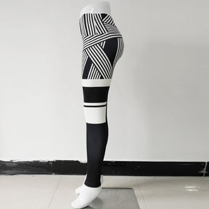 Digital Printing Striped Fitness Leggings